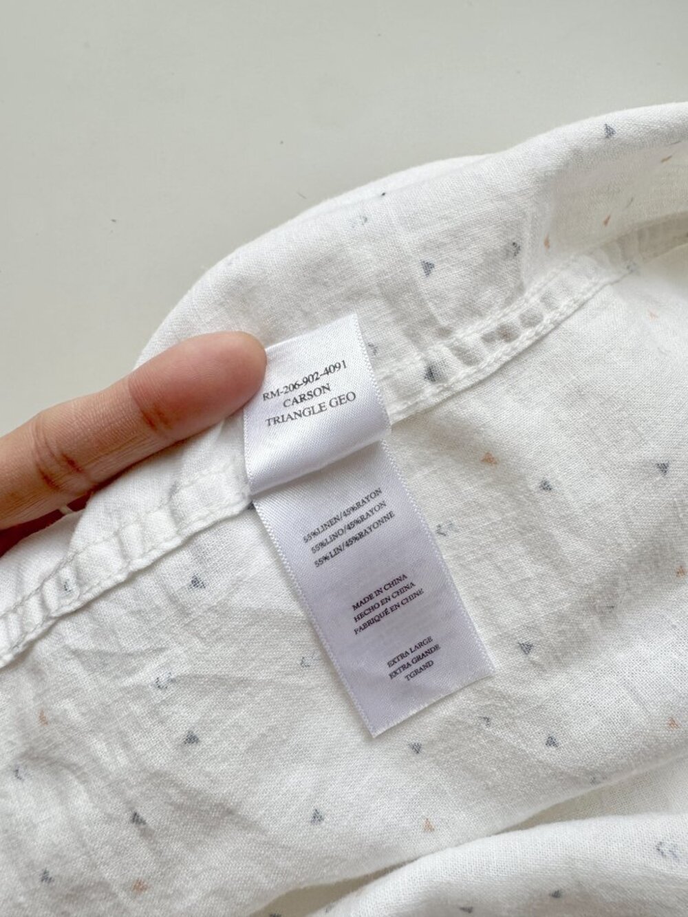 RAILS Carson White Triangle Geo Linen Short Sleeve Button Down Shirt, Size XL - Picture 15 of 15